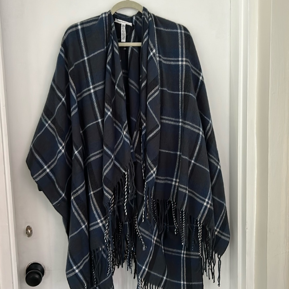 BCBG Fringe Cape Poncho Wrap